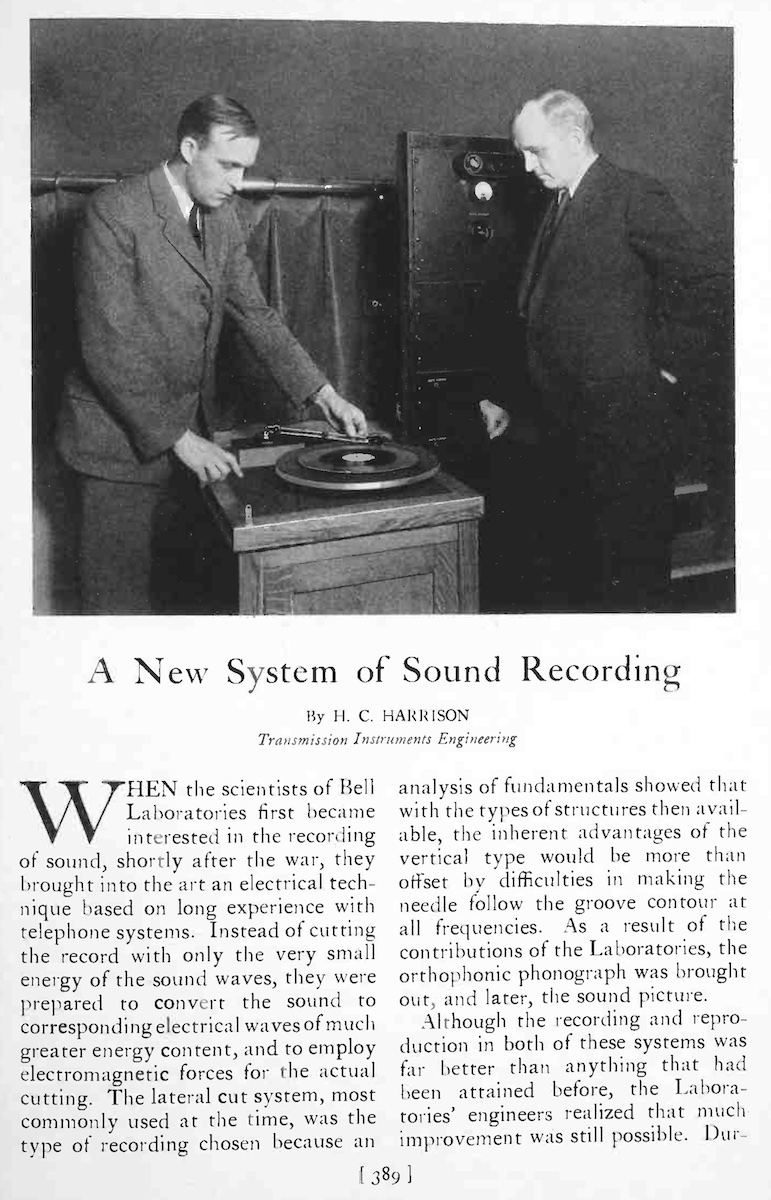 A New System of Sound Recording (Harrison, 1932)