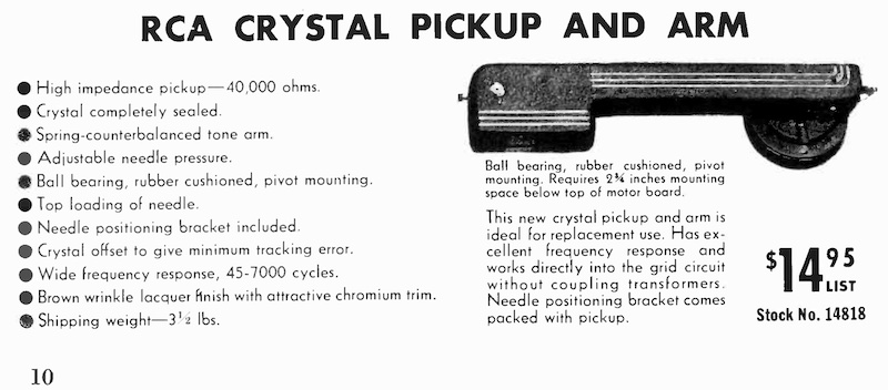 RCA Crystal Pickup and Arm (1937)