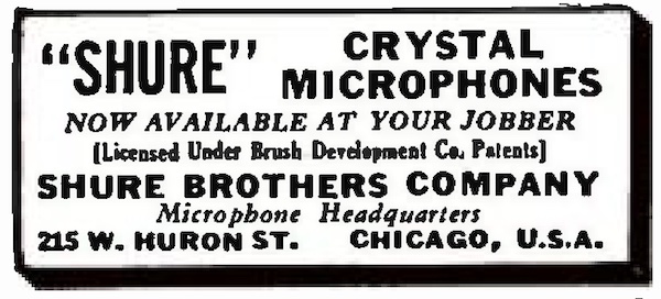 Shure Ad on Radio-Craft February 1935