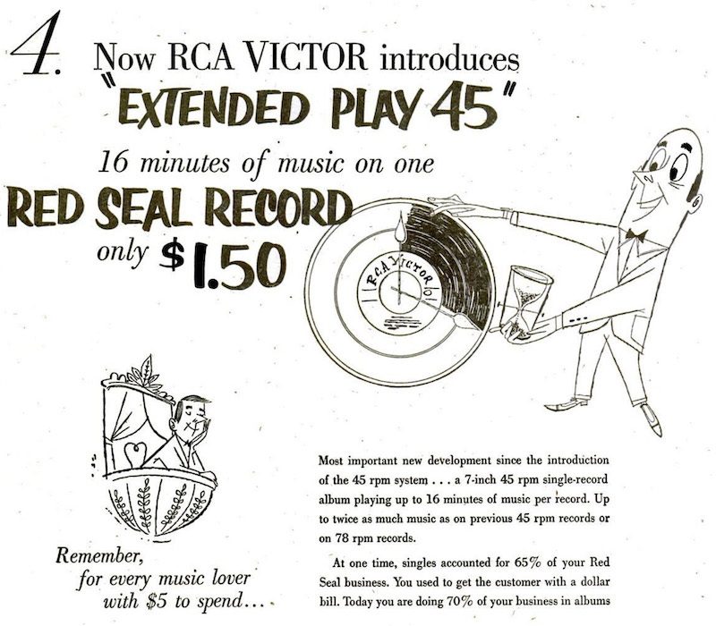 Now RCA VICTOR introduces “EXTENDED PLAY 45”