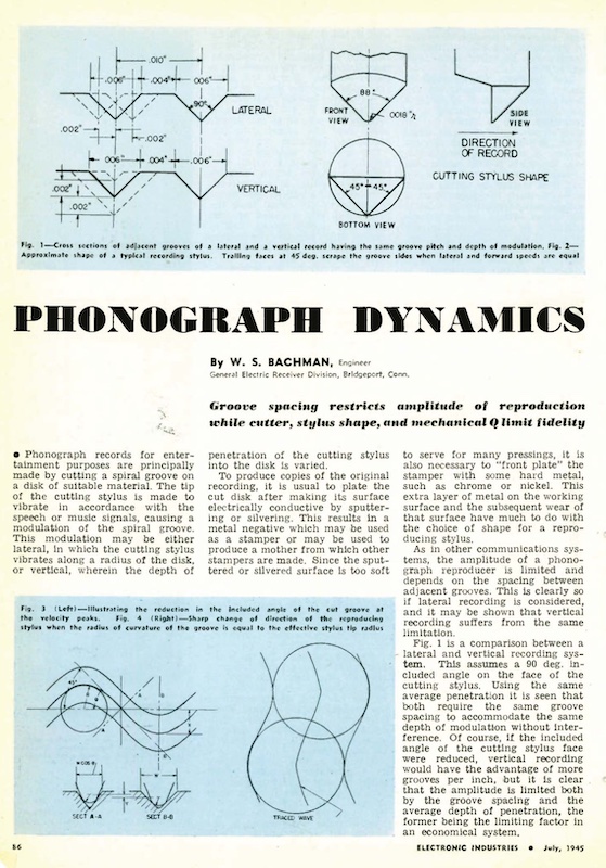 Phonograph Dynamics, W.S. Bachman (1945)