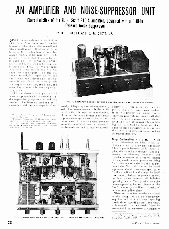An Amplifier and Noise-Suppressor Unit (1948)