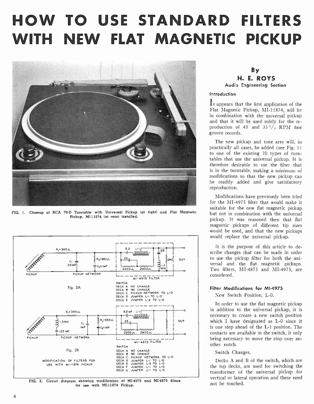 How To Use Standard Filters With New Flat Magnetic Pickup (1950)
