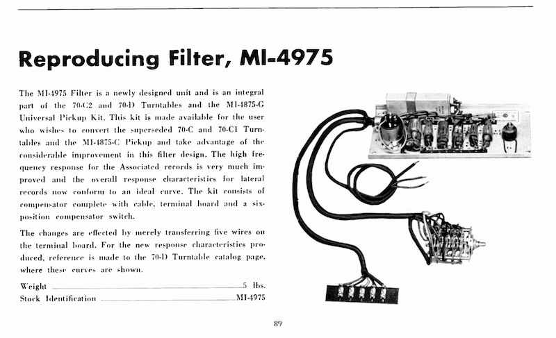RCA MI-4985 Reproducing Filter (1950)