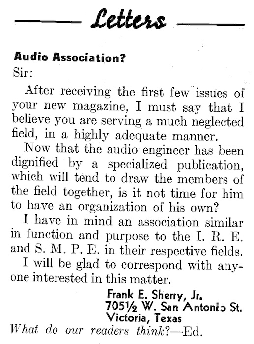 Audio Association?
