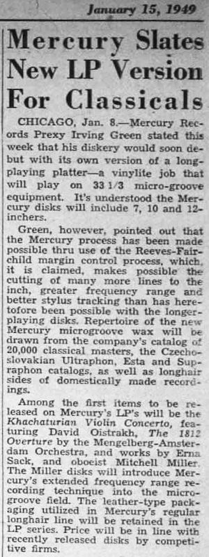 Mercury Slates New LP Version For Classicals