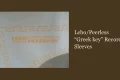 Close-up of the Lebo/Peerless Greek key pattern printed on a paper record sleeve, with the title Lebo/Peerless Greek key Record Sleeves