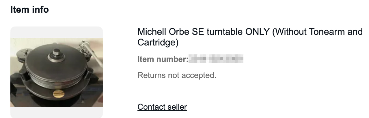 Michell Orbe SE Turntable Only