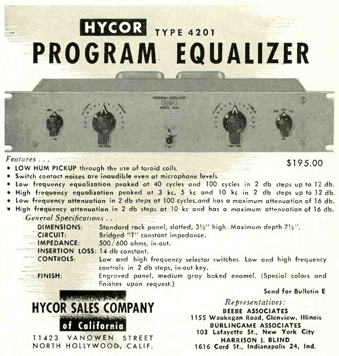 Hycor Type 4201 Program Equalizer (1954)