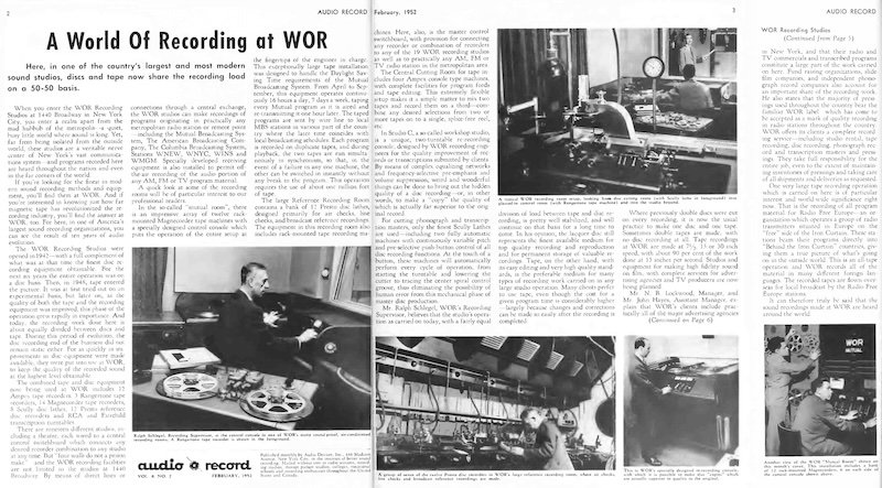 A World Of Recording at WOR (1952)