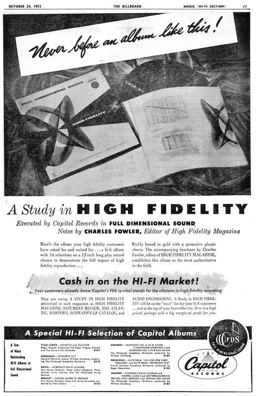 Capitol SAL-9020 Ad (The Billboard, 1953)