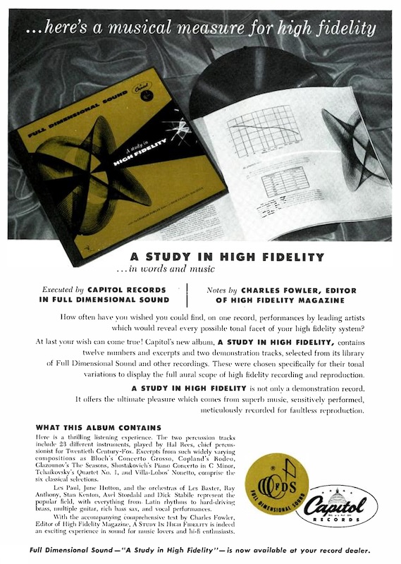 Capitol SAL-9020 Ad (High Fidelity, 1953)
