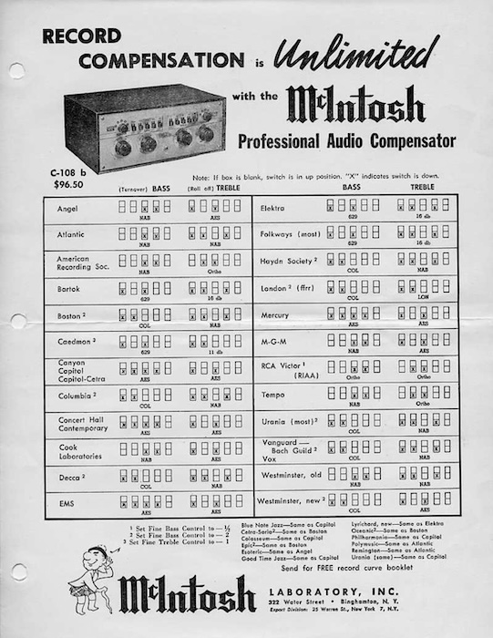 McIntosh C-108 Brochure (1954)