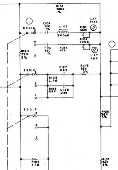 Fairchild 644 Circuit Diagram (3 position switch for Recording EQs)