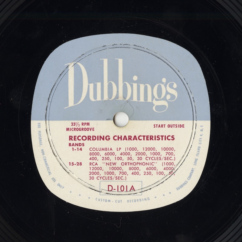 Dubbings D-101 Label Side-A