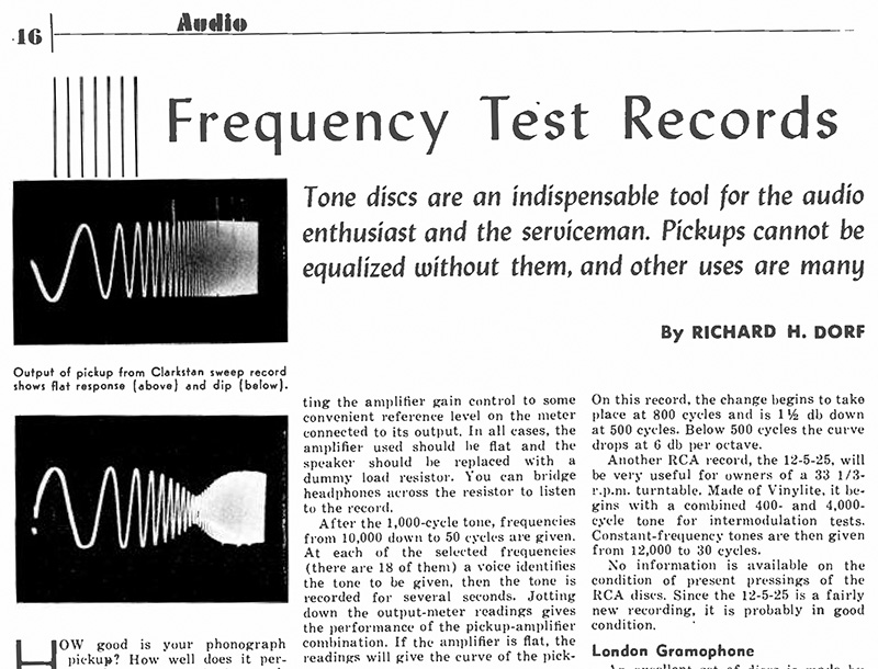 Frequency Test Records (Radio-Electronics, Oct. 1948)