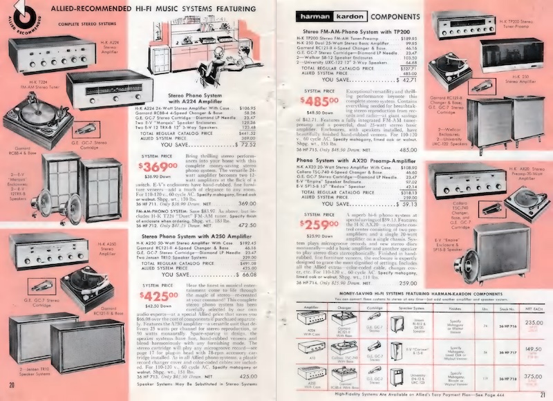 Allied-Recommended Hi-Fi Music Systems Featuring Harman-Kardon Components (Allied Radio Catalog 1959)