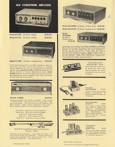 GE (General Electric) Brochure c.1960