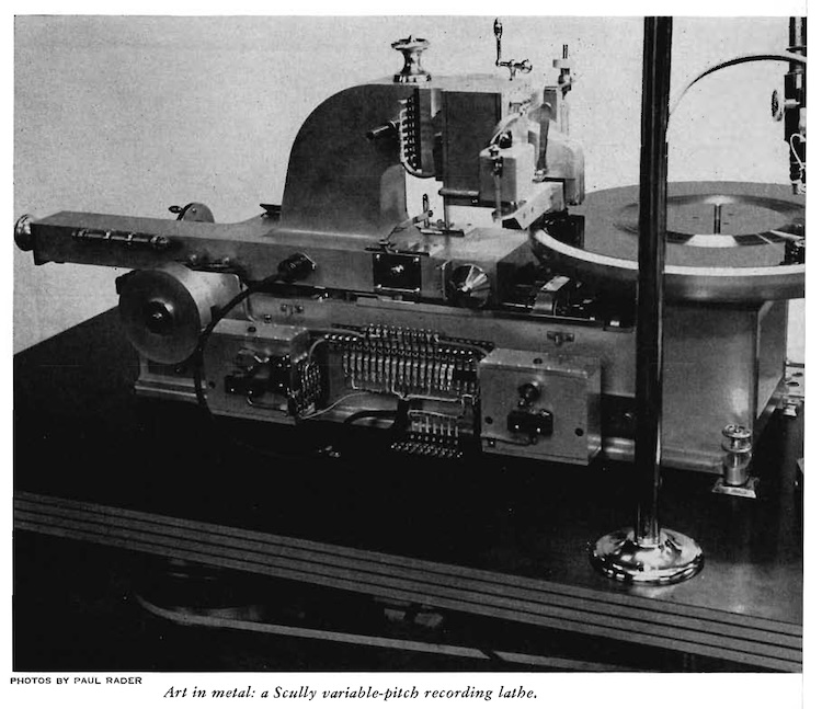 Art in metal: a Scully variable-pitch recording lathe (photo by Paul Rader)