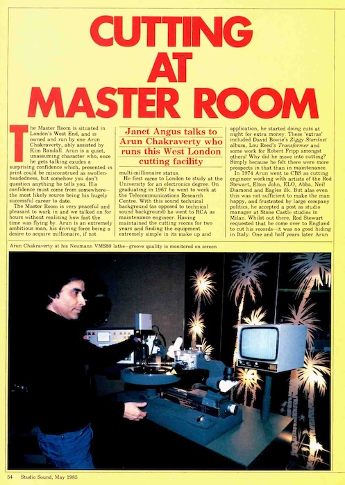 Cutting At Master Room (Studio Sound, May 1985)