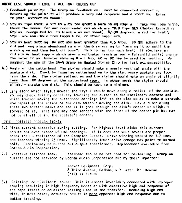 Excerpt from “Trouble Shooting in Disk Cutting Systems”