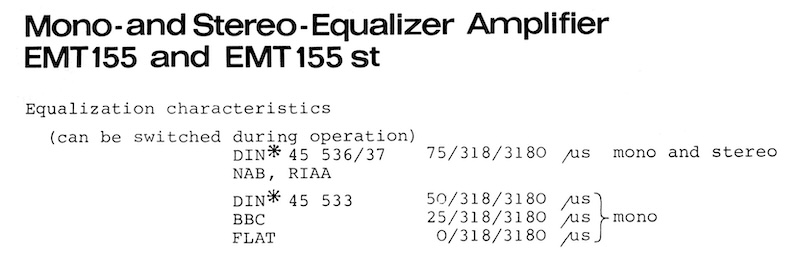 EMT 930 Studio-Turntable Planning & Installation Information