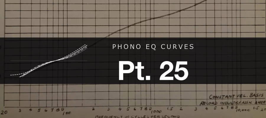 Hand-drawn early RIAA recording characteristic chart