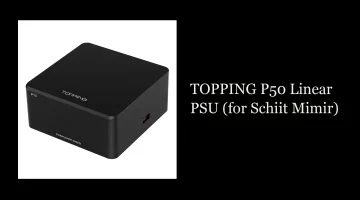TOPPING P50 linear power supply product photo on white, with the title TOPPING P50 Linear PSU (for Schiit Mimir)