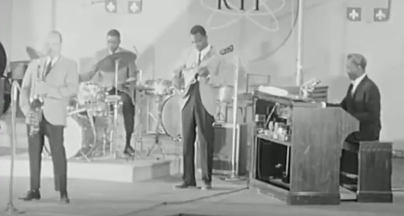 Antibes Jazz Festival 1964 | microgroove.jp Red Holloway, Joe Dukes, George Benson, Brother Jack McDuff performing at the Antibes Jazz Festival, 1964