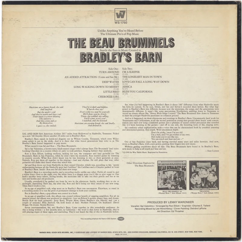 Back cover of Bradley's Barn (WS 1760)